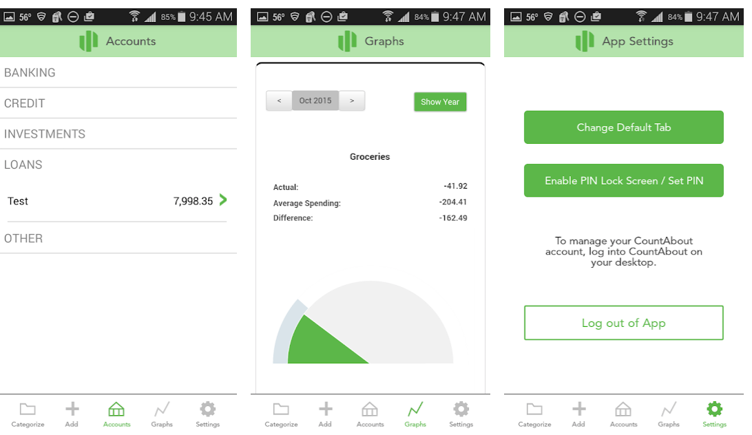 Countabout personal finance app