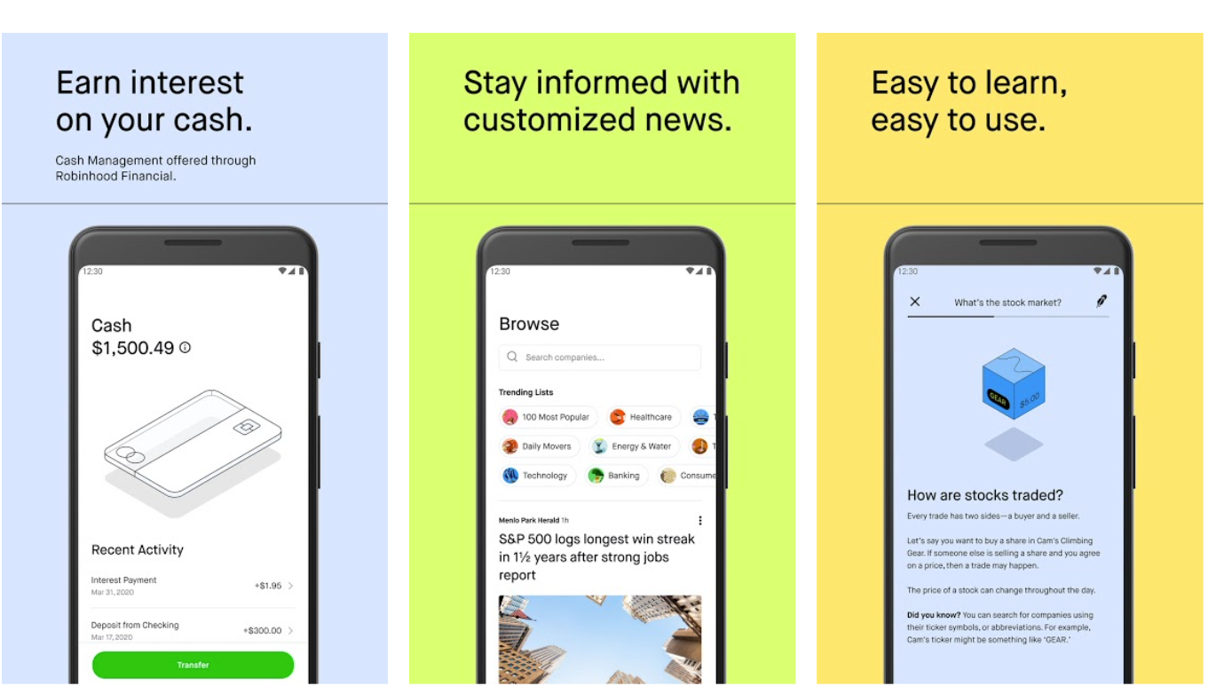 Robinhood personal finance app
